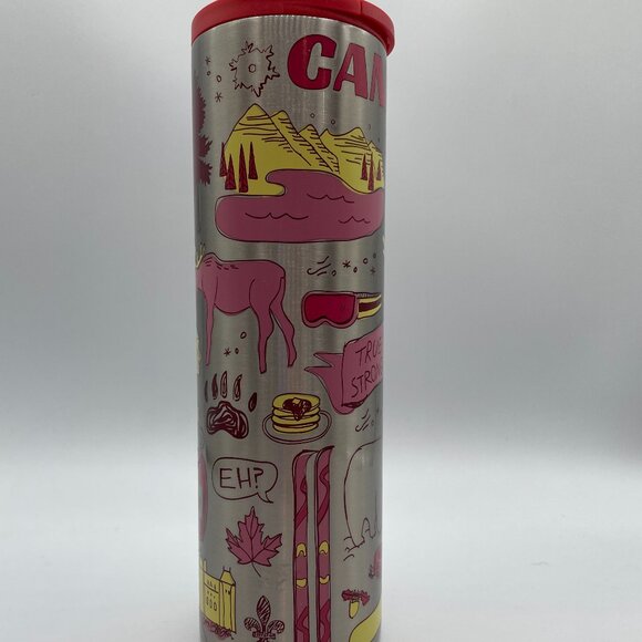 Starbucks Canada 2019 Been There Stainless Steel Tumbler 16 oz Red NEW - Picture 6 of 6